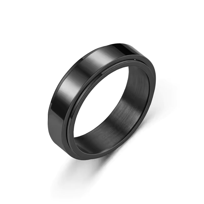 Anillo de Acero Inoxidable Relajante – Negro